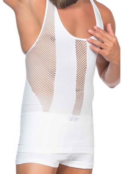 Beyaz Emay Özel Fileli Toparlayıcı Sıkılaştırıcı Göbek Saklayıcı Erkek Atlet Korse Beyaz fiyatları