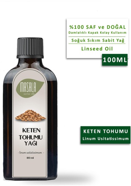 Soğuk Pres Keten Tohumu Yağı 100 Ml. (Flax Seed Carrier Oil)