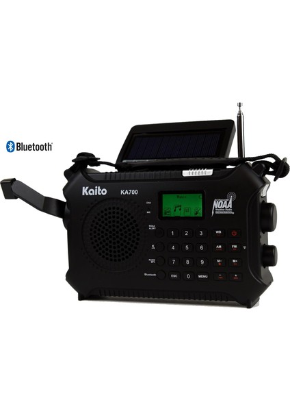 KA700 Bluetooth Acil El Krank Dinamosu ve Güneş Enerjili Radyo