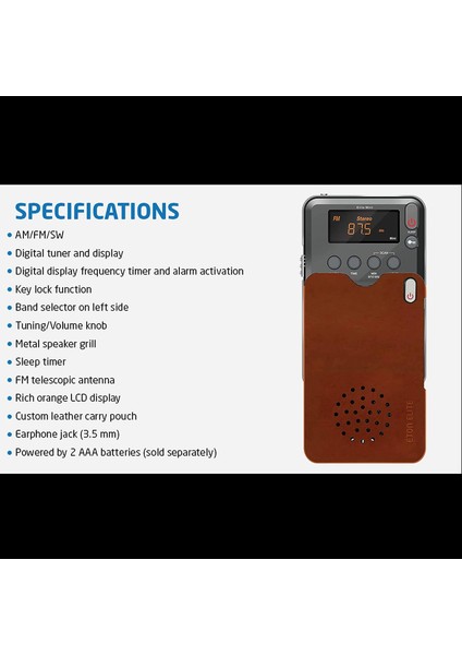 Elite Mini Kompakt Am/fm/kısa Dalga Radyo