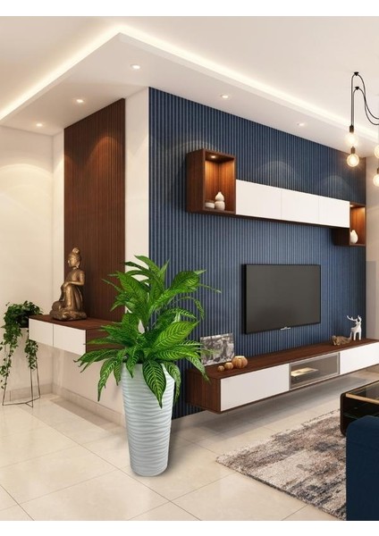 Yapay Çiçek Yukka Sarı Damarlı Salon Bitkisi Beyaz Uzun Kumsal Vazoda 120CM 60YAPRAK fiyatları