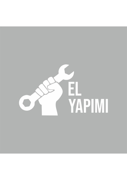 El Yapımı Araba Sticker Beyaz 16X10 cm
