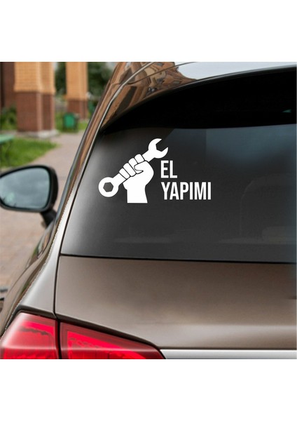 El Yapımı Araba Sticker Beyaz 16X10 cm fiyatları