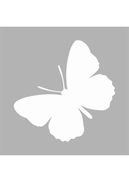 Kelebek Araba Sticker Beyaz 15X15 cm