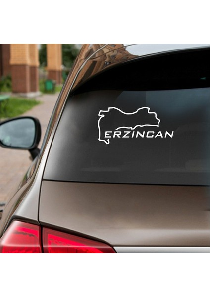 Erzincan Harita Araba Sticker Beyaz 17X8 cm fiyatları