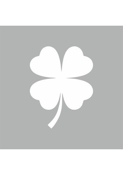 Dört Yaprak Yonca Araba Sticker Beyaz 12X16 cm