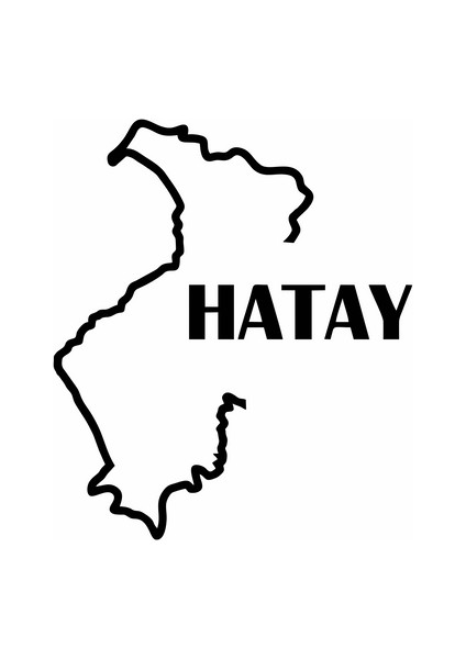 Hatay Harita Araba Sticker Siyah 15X18 cm