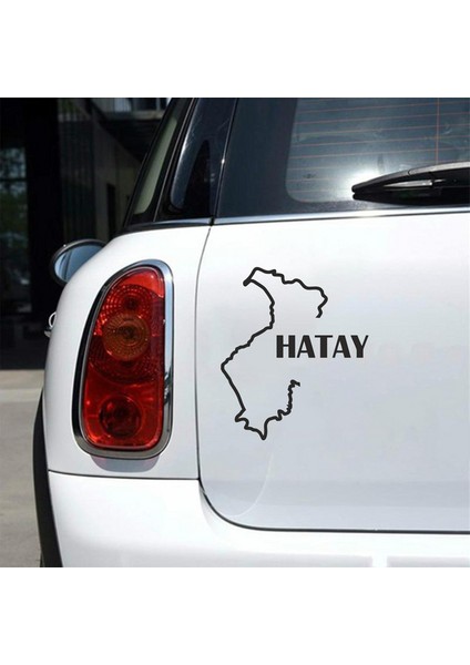 Hatay Harita Araba Sticker Siyah 15X18 cm fiyatları
