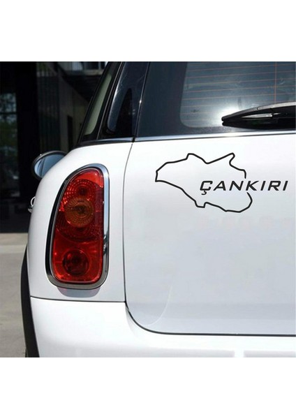 Çankırı Harita Araba Sticker Siyah 17X13 cm