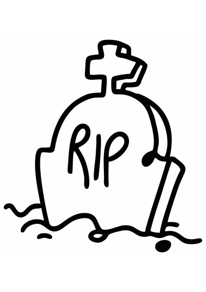 Rip Mezar Taşı Araba Sticker Siyah 15X15 cm