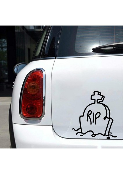 Rip Mezar Taşı Araba Sticker Siyah 15X15 cm fiyatları