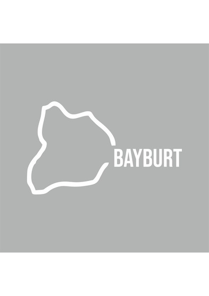 Bayburt Harita Araba Sticker Beyaz 17X11 cm