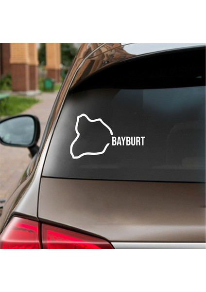 Bayburt Harita Araba Sticker Beyaz 17X11 cm fiyatları