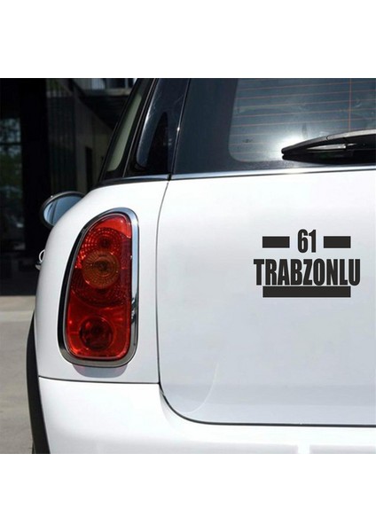 61 Trabzonlu Araba Sticker Siyah 16X9 cm fiyatları