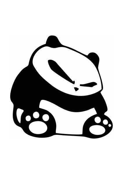 Kızgın Panda Araba Sticker Siyah 16X16 cm