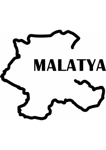 Malatya Harita Araba Sticker Siyah 17X14 cm