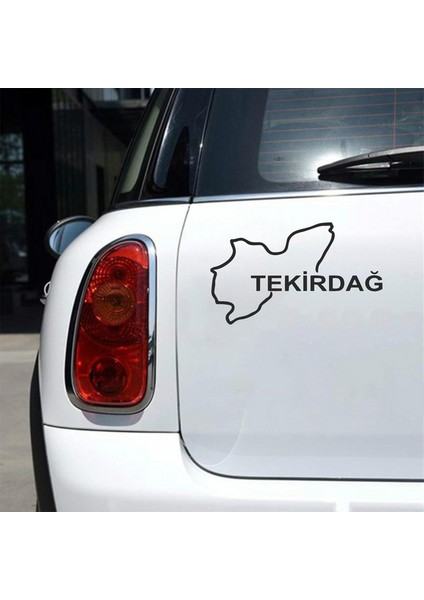Tekirdağ Harita Araba Sticker Siyah 18X11 cm fiyatları