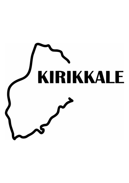 Kırıkkale Harita Araba Sticker Siyah 17X14 cm