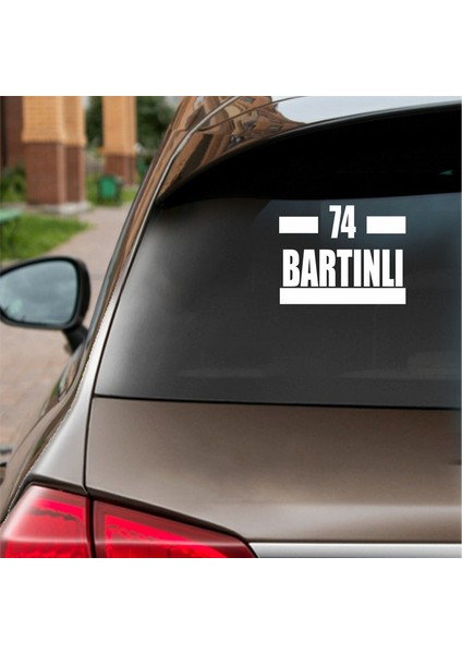 74 Bartınlı Araba Sticker Beyaz 16X9 cm fiyatları