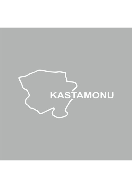Kastamonu Harita Araba Sticker Beyaz 17X9 cm