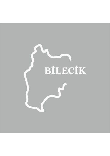Bilecik Harita Araba Sticker Beyaz 15X17 cm