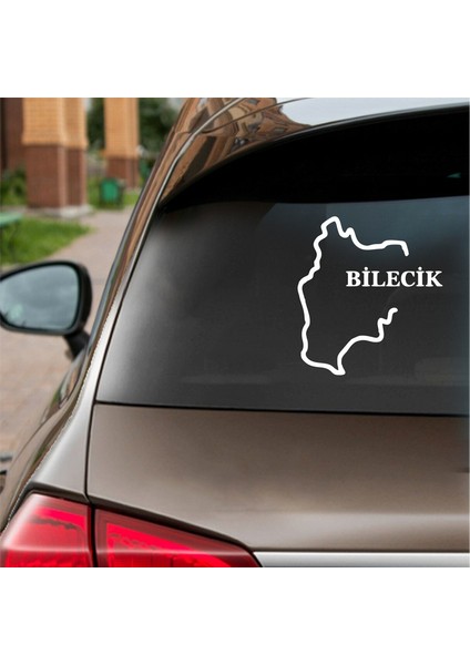 Bilecik Harita Araba Sticker Beyaz 15X17 cm fiyatları