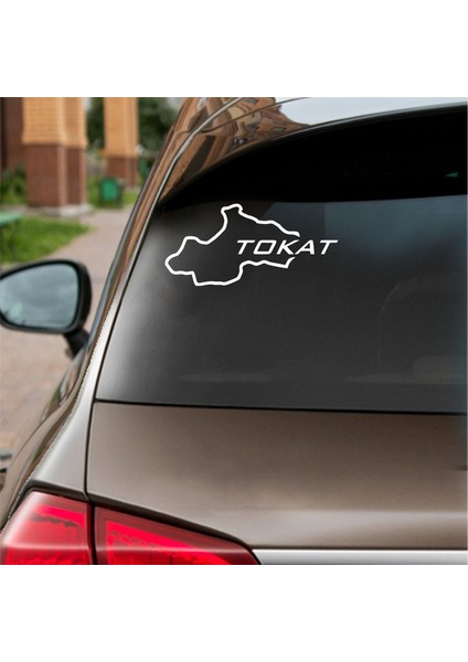 Tokat Harita Araba Sticker Beyaz 18X9 cm fiyatları