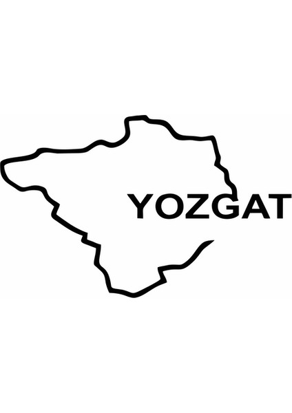 Yozgat Harita Araba Sticker Siyah 17X11 cm