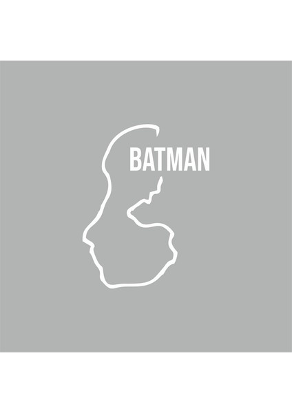 Batman Harita Araba Sticker Beyaz 14X17 cm