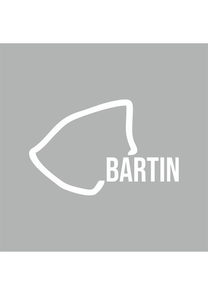 Bartın Harita Araba Sticker Beyaz 17X11 cm
