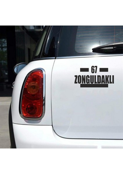 67 Zonguldaklı Araba Sticker Siyah 16X9 cm fiyatları