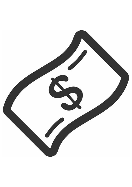 Dolar Banknot Araba Sticker Siyah 15X15 cm