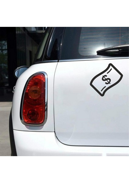 Dolar Banknot Araba Sticker Siyah 15X15 cm