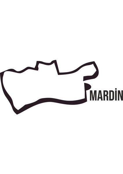Mardin Harita Araba Sticker Siyah 18X8 cm