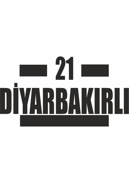 21 Diyarbakırlı Araba Sticker Siyah 16X9 cm