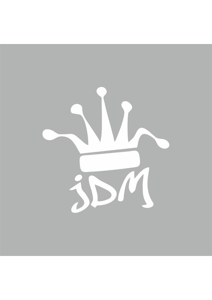Jdm Kral Tacı Araba Sticker Beyaz 16X16 cm