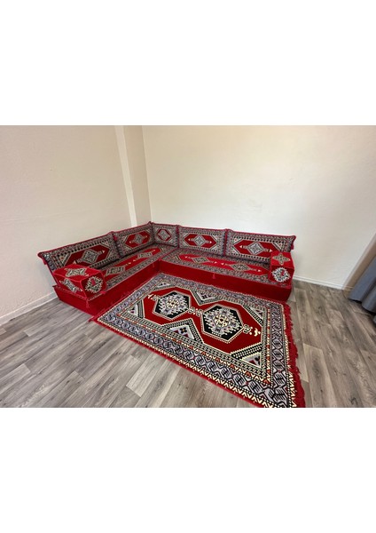 Şark Köşesi Saraylı desenli 20 cm Minderli Sedir Takımı