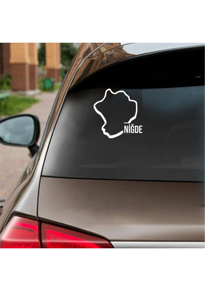 Niğde Harita Araba Sticker Beyaz 18X18 cm fiyatları