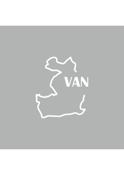 Van Harita Araba Sticker Beyaz 14X16 cm