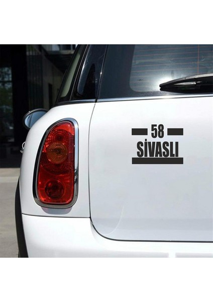 58 Sivaslı Araba Sticker Siyah 16X9 cm fiyatları