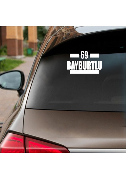 69 Bayburtlu Araba Sticker Beyaz 16X9 cm fiyatları