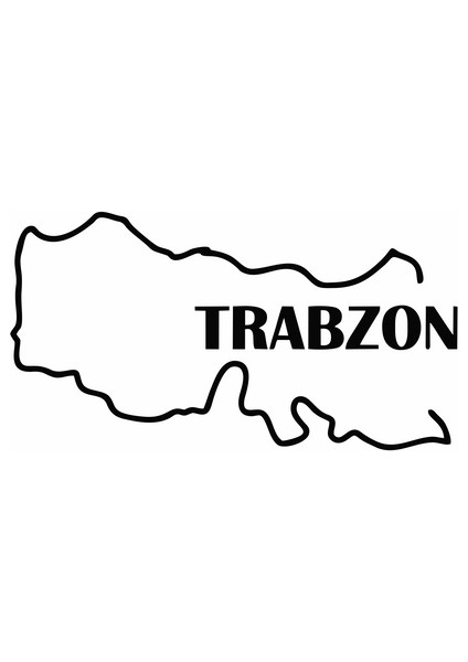 Trabzon Harita Araba Sticker Siyah 18X10 cm