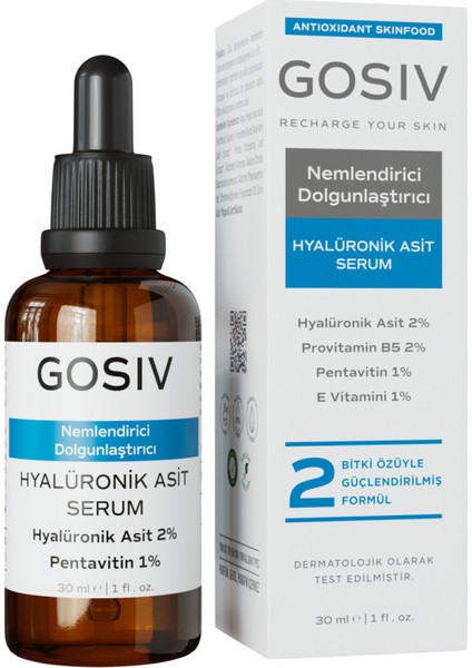 Gosiv Nemlendirici ve Dolgunlaştırıcı Hyalüronik Asit Serum Hyalüronik Asit 2% + Pentavitin 1% 30 ml