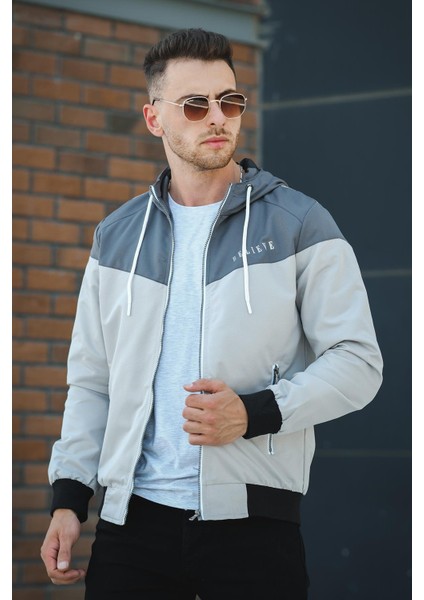 Believe Baskılı Suya Dayanaklı Slim Fit Erkek Mevsimlik Mont Yağmurluk modelleri