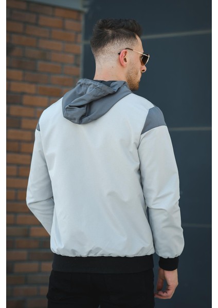 Believe Baskılı Suya Dayanaklı Slim Fit Erkek Mevsimlik Mont Yağmurluk fırsatları