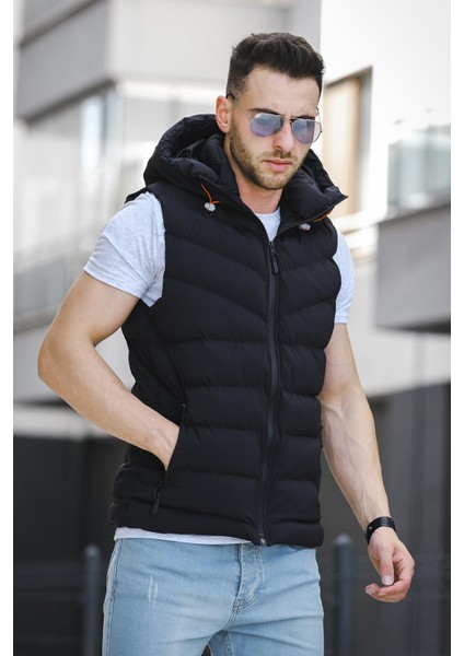 Giaco Slim Fit Kapüşonlu Suya Dayanıklı Puffer Erkek Şişme Yelek