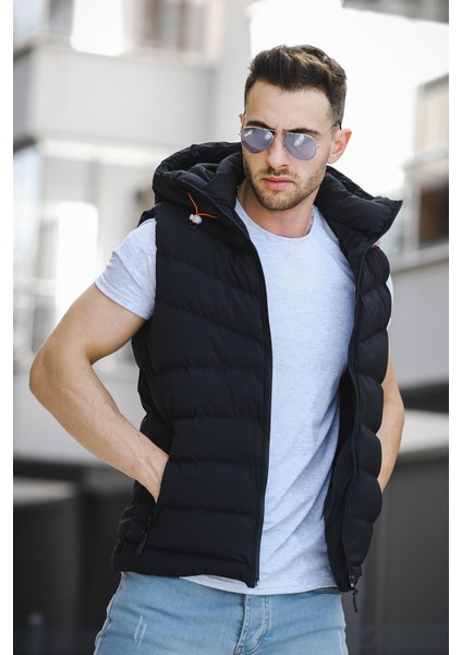 Giaco Slim Fit Kapüşonlu Suya Dayanıklı Puffer Erkek Şişme Yelek modelleri