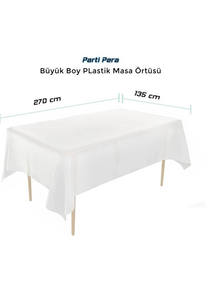 Plastik Kullan At Büyük Boy Beyaz Masa Örtüsü 135*270CM fiyatları