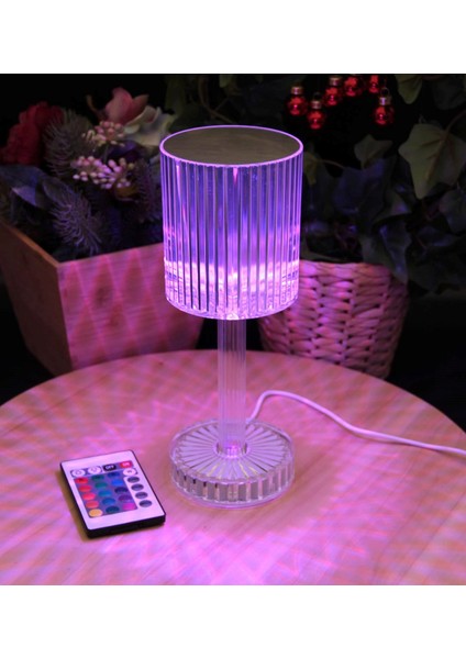 Şarjlı ve Uzaktan Kumandalı Rgb Kristal Masa Lambası Abajur fırsatları