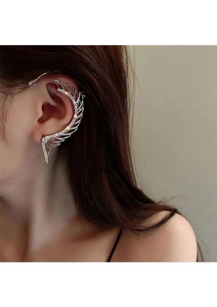 Gümüş Renk Tekli Zirkon Taşlı Earcuff Kıkırdak Küpe